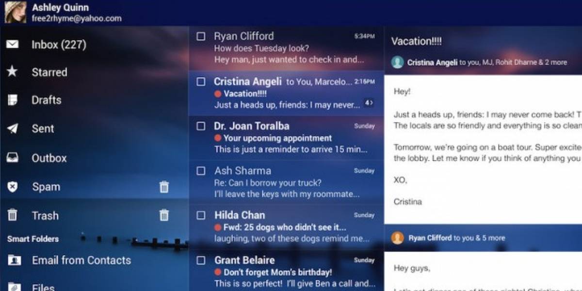 Yahoo actualiza Mail e integra notificaciones de eventos y viajes