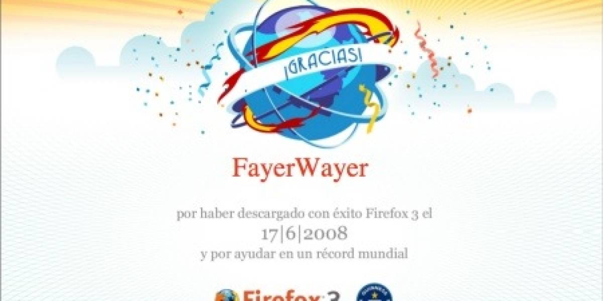 Y ya que ayudaste a Firefox 3 a lograr un récord...