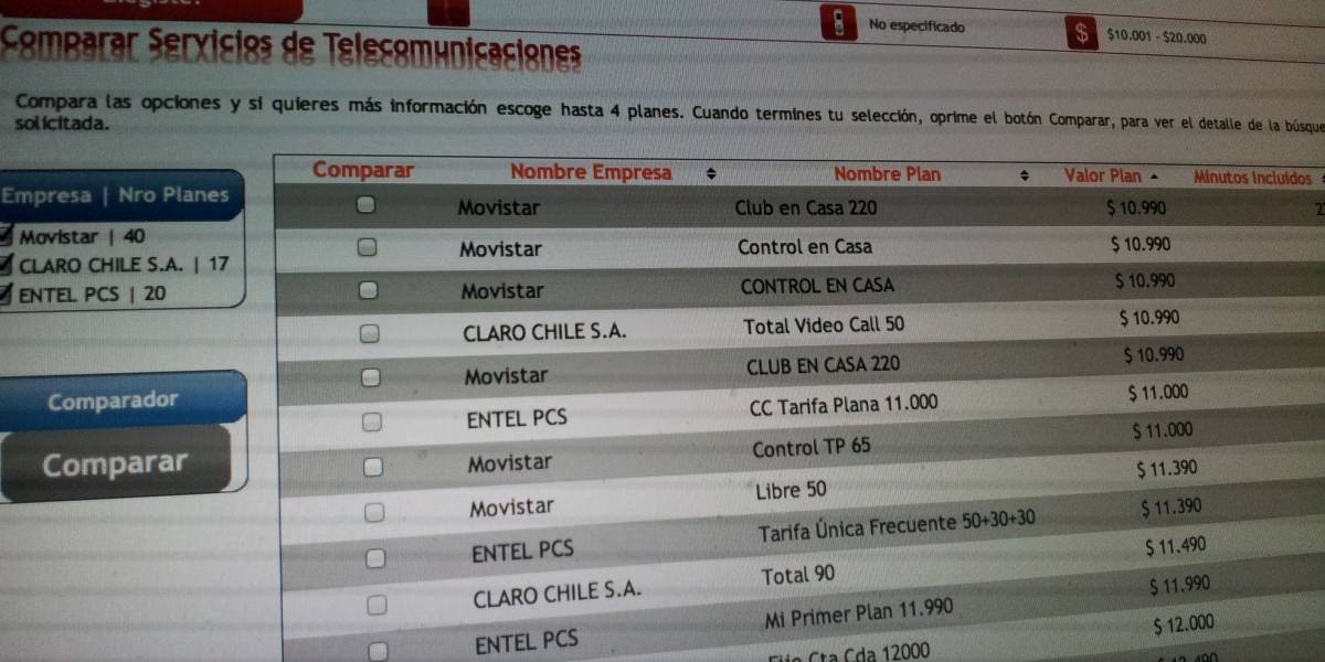 Chile: SUBTEL lanza portal que permite comparar planes de telefonía, TV e Internet