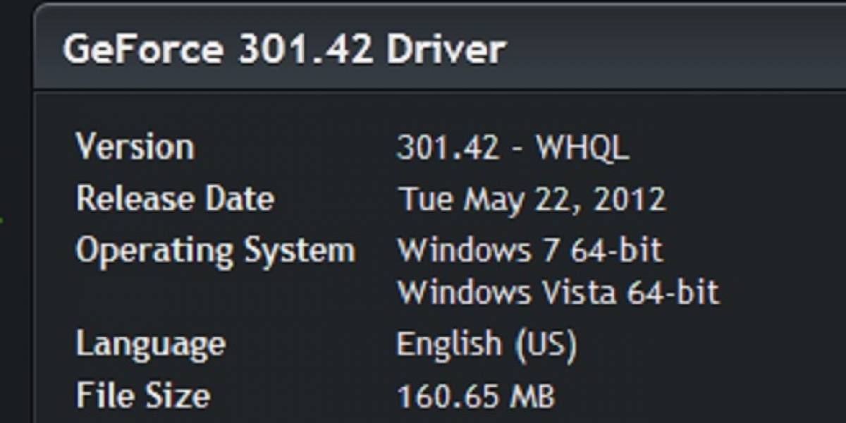 NVIDIA lanza sus nuevos controladores GeForce 301.42 WHQL