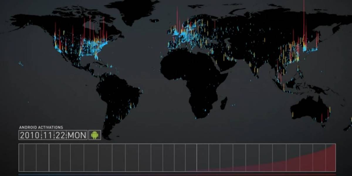 Increíble video de activaciones de móviles Android alrededor del mundo