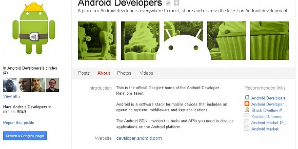 Un perfil en Google+ para los desarrolladores Android