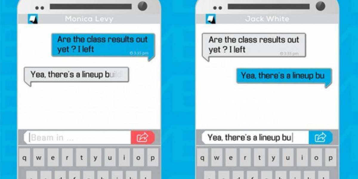 Beam Messenger permite ver en tiempo real lo que se está escribiendo