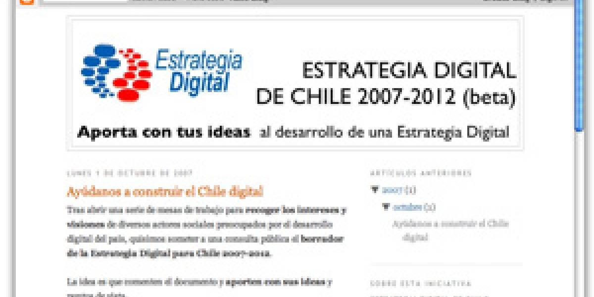 Aporta a la Estrategia Digital de Chile (en Blogger)