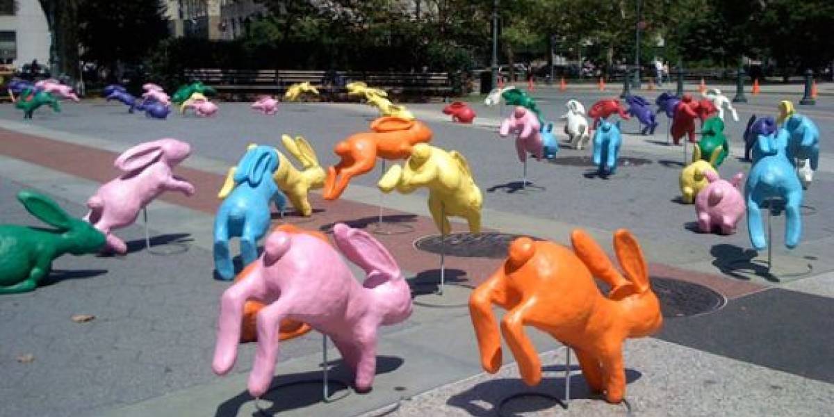 Los conejos de plasticina de Bravia se toman Nueva York