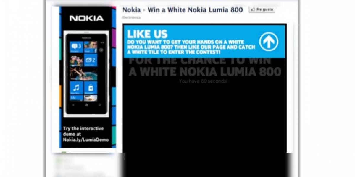 Nokia regala cinco Lumia 800 blancos en Facebook