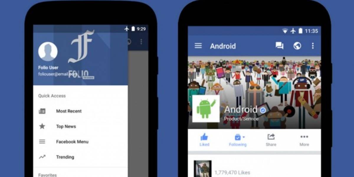 Folio te permite usar Facebook sin gastar tanta batería del celular