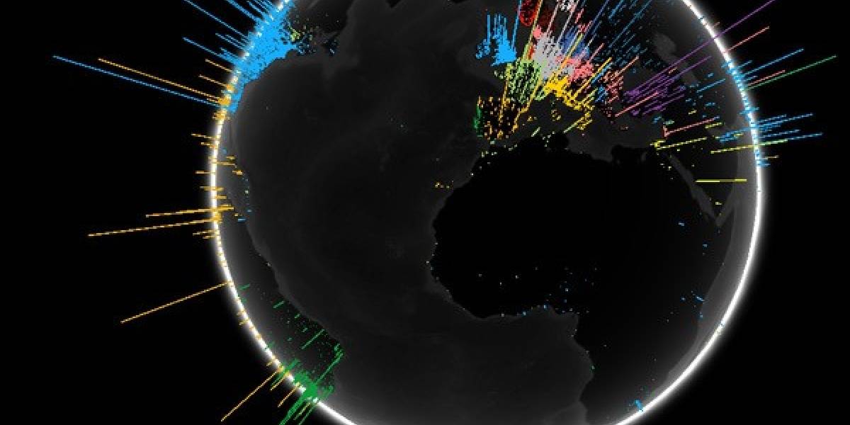 Google crea animación 3D que muestra la cantidad de búsquedas alrededor del mundo