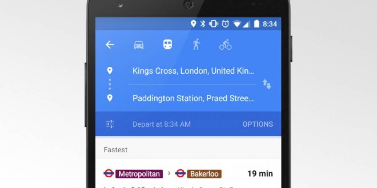 Google Maps agrega información de transporte público en tiempo real