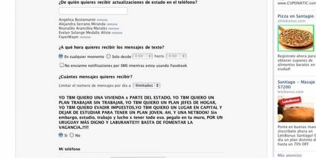 Grupo Uruguayo hackea sección móvil de Facebook