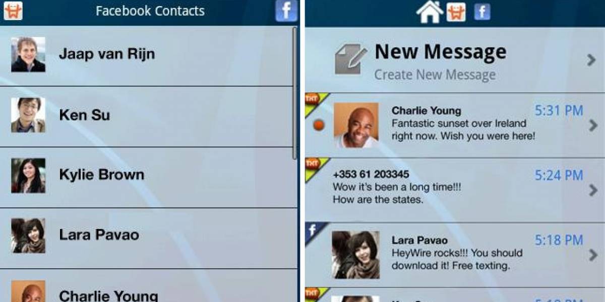 Actualizan aplicación HeyWire para Android