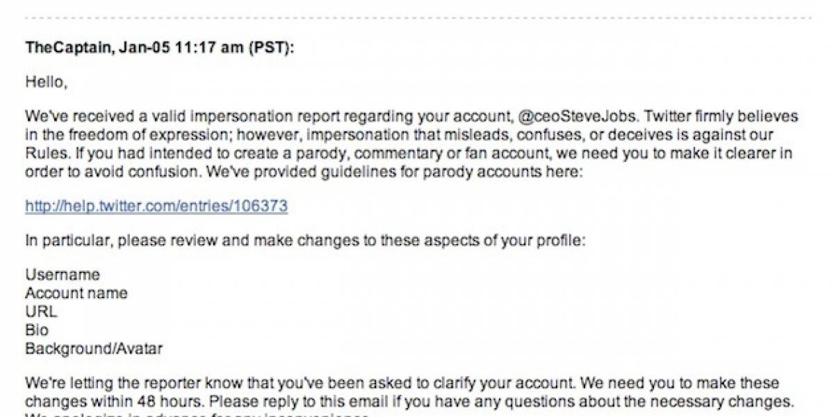 Apple quiere cerrar cuenta de Twitter que hace parodia a Steve Jobs