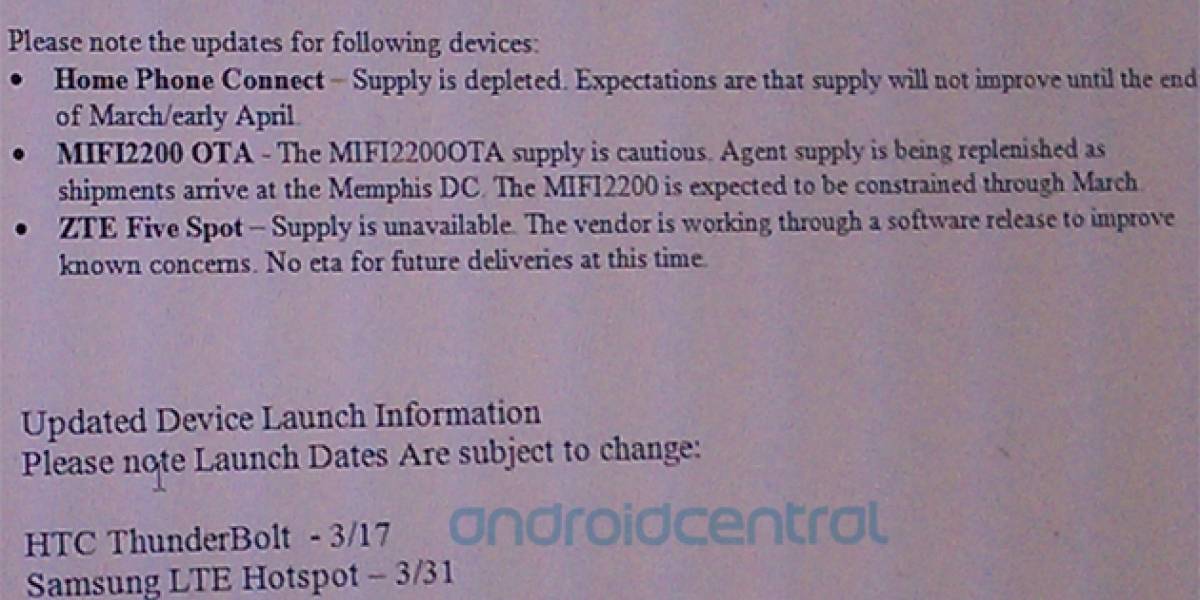El HTC Thunderbolt podría llegar la próxima semana
