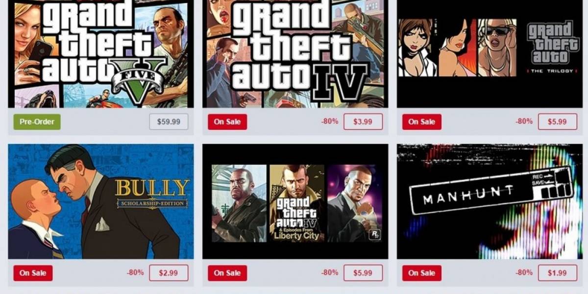 Venta especial de Rockstar Games en Humble Store