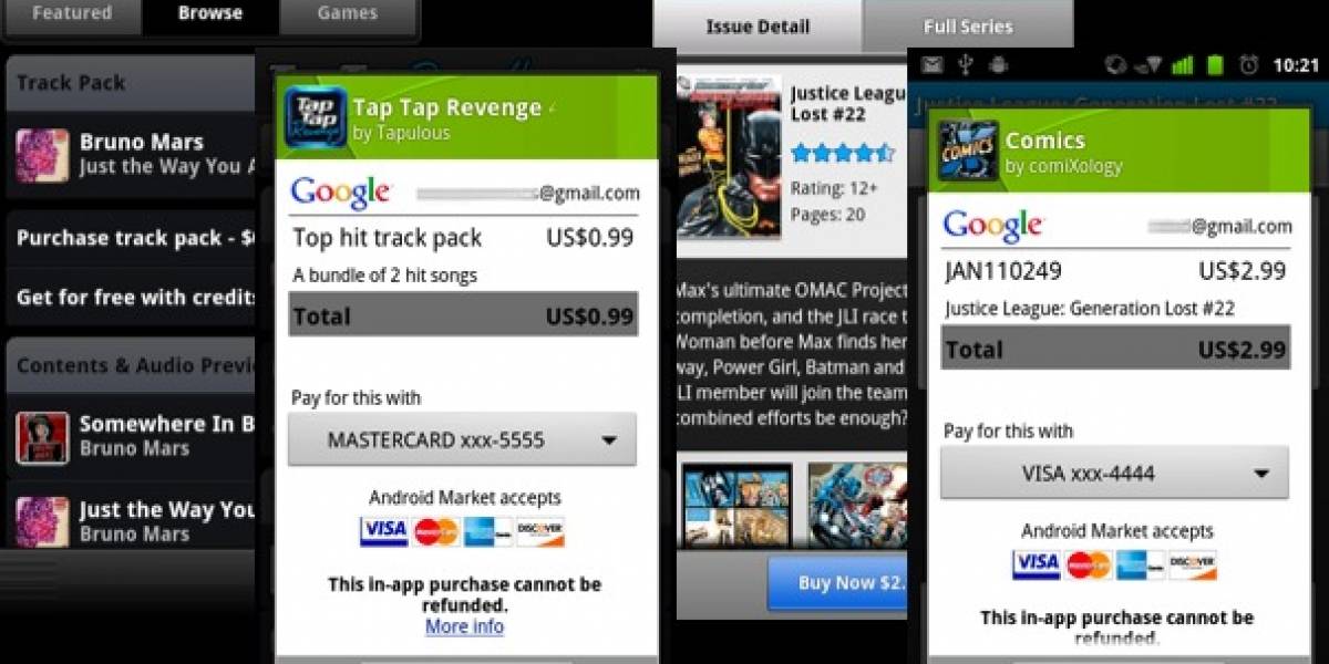 Ahora se puede comprar con tarjeta dentro de las aplicaciones de Android