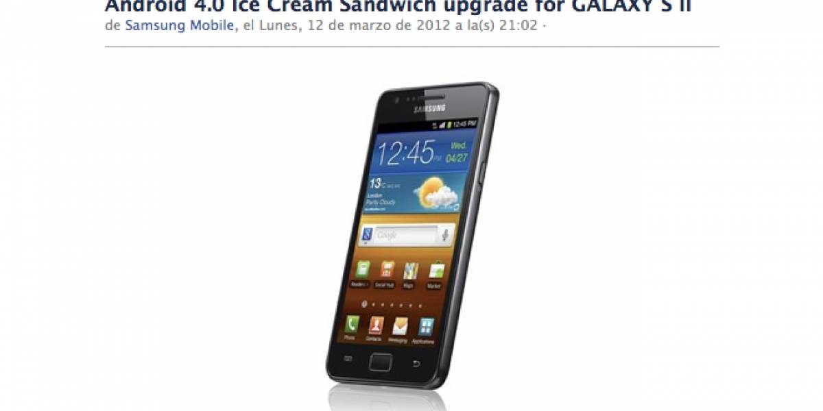 Ahora sí: Ice Cream Sandwich llega al Samsung Galaxy S II