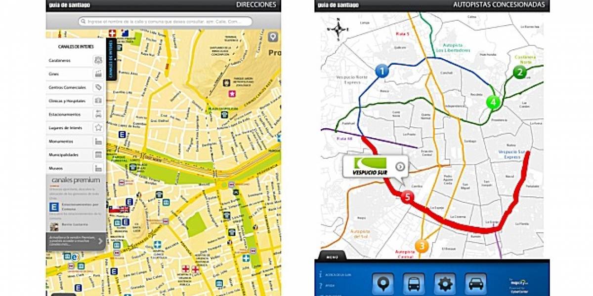 Chile: Mapcity y CyberCenter lanzan Guía de Santiago para el iPad