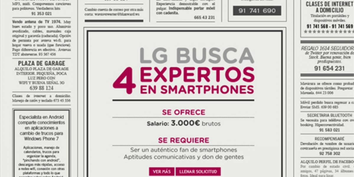 España: LG busca expertos en smartphones para promocionar Optimus One y Optimus 7