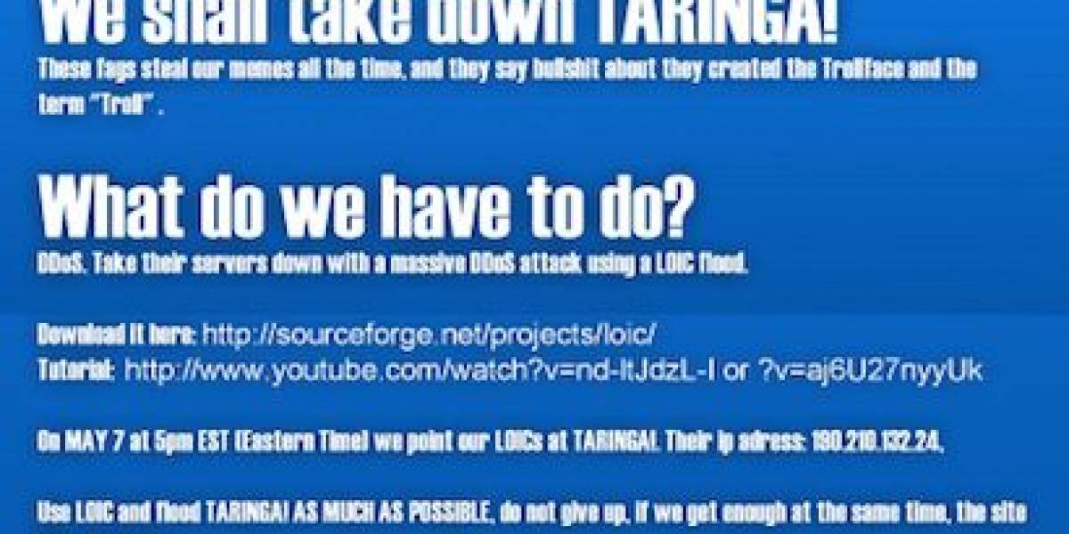 El día que 4Chan casi destruyó Taringa