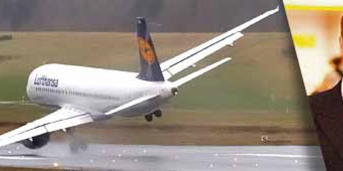 Ala de un Airbus A320 de Lufthansa roza la loza