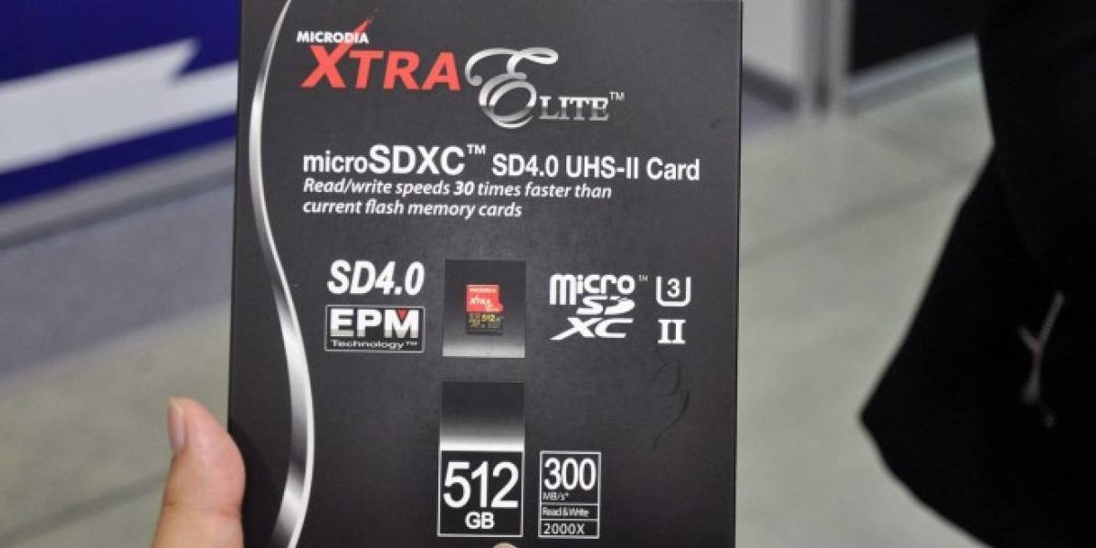 Microdia anuncia tarjeta microSD de 512GB para julio