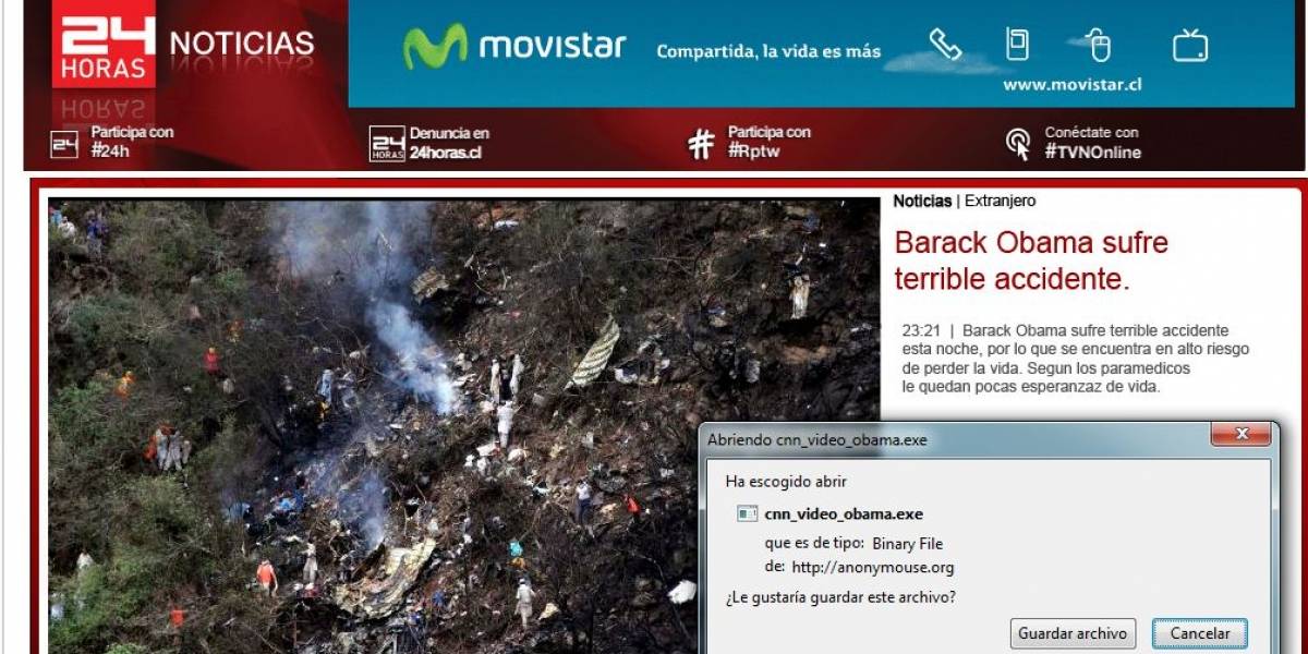 Chile: intentan propagar virus con falso accidente de Obama