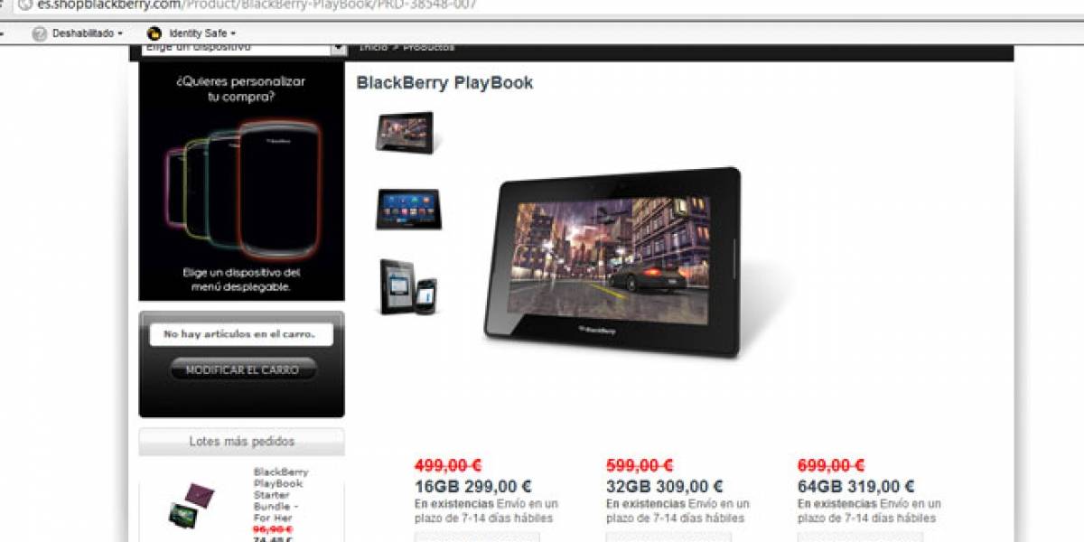 RIM desespera y rebaja al mínimo el precio de la Playbook en España