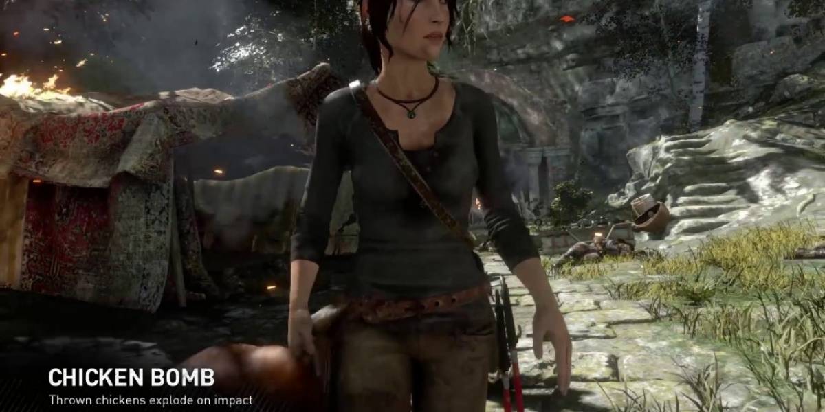 Lara Croft atacará con gallinas explosivas en Rise of the Tomb Raider