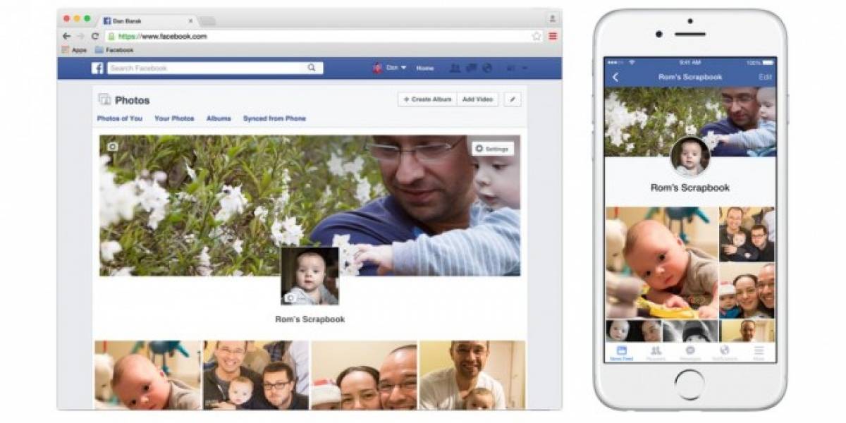 Facebook presenta Scrapbook, una nueva forma de organizar las fotos de bebés y niños