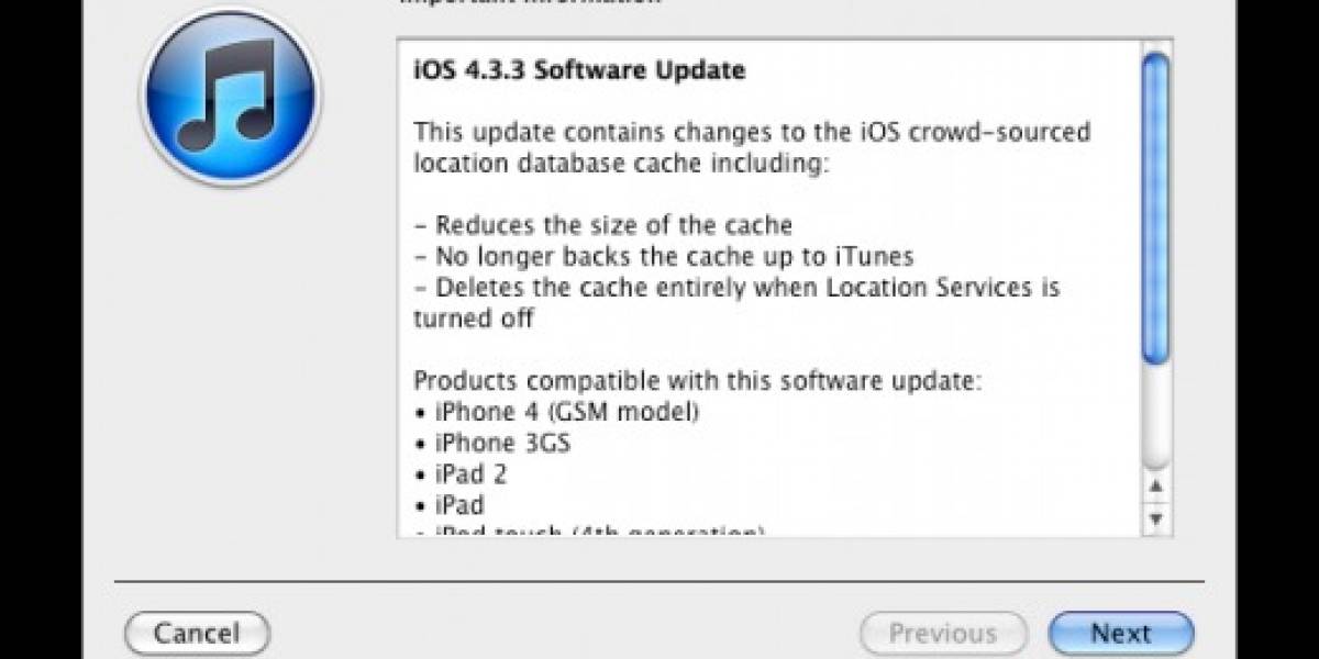 Apple lanza iOS 4.3.3, que soluciona problema de rastreo