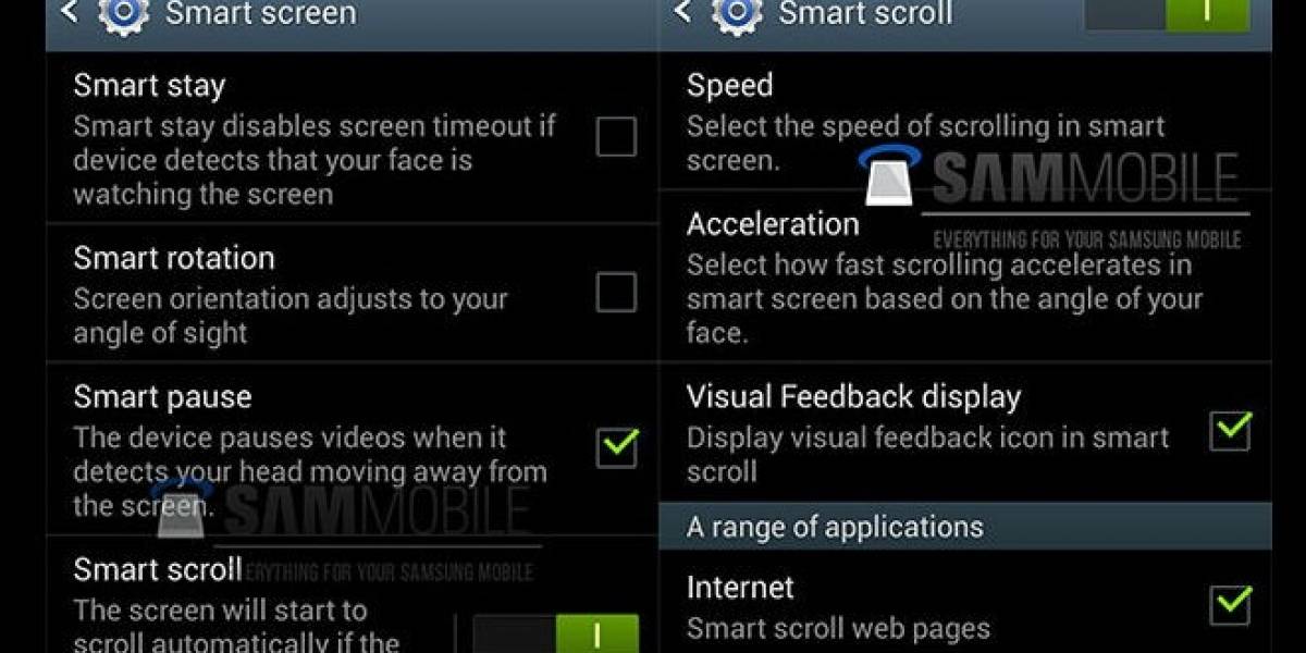 Capturas probarían que el scroll con los ojos del Galaxy S IV es real