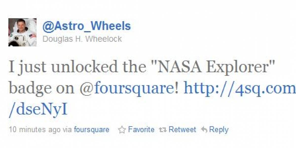 Astronauta se anota en Foursquare desde el espacio