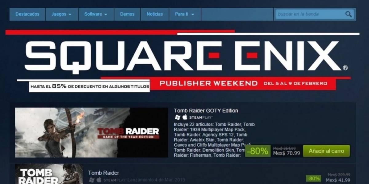 Venta especial de Square Enix en Steam
