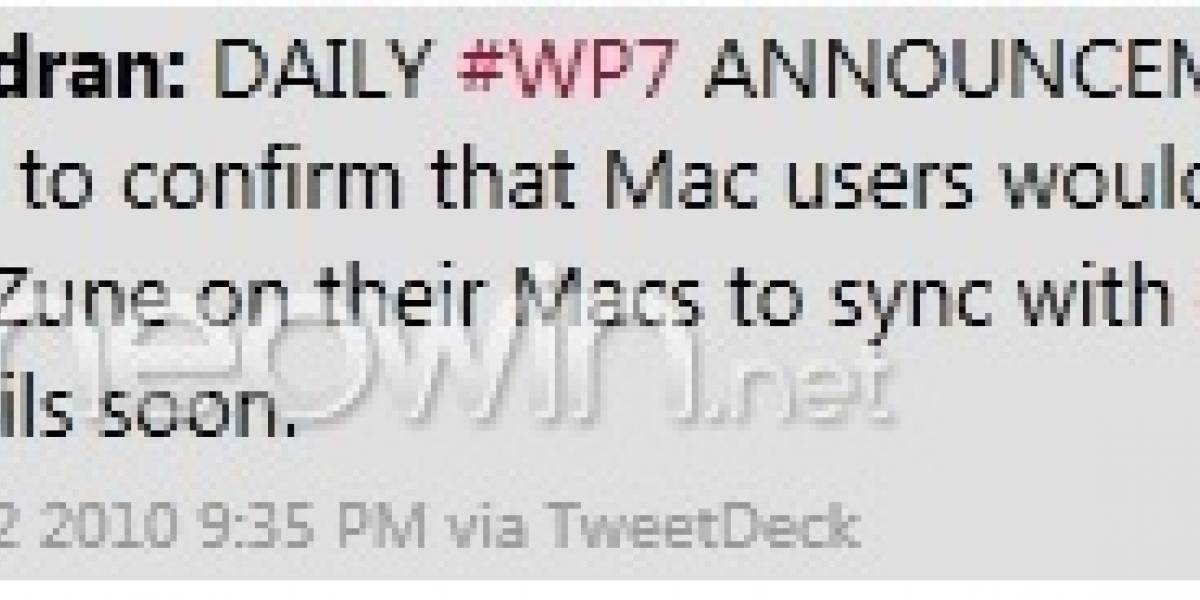 Cliente de Zune podría estar disponible para Mac junto con Windows Phone 7