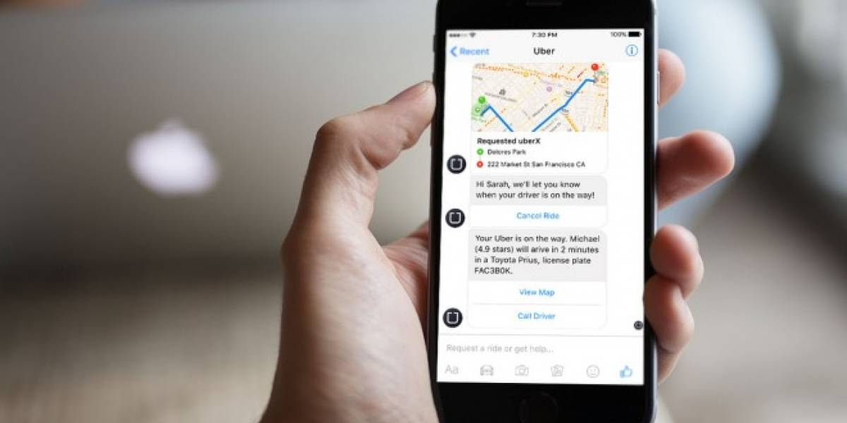 Facebook permitirá que pidas un Uber desde Messenger