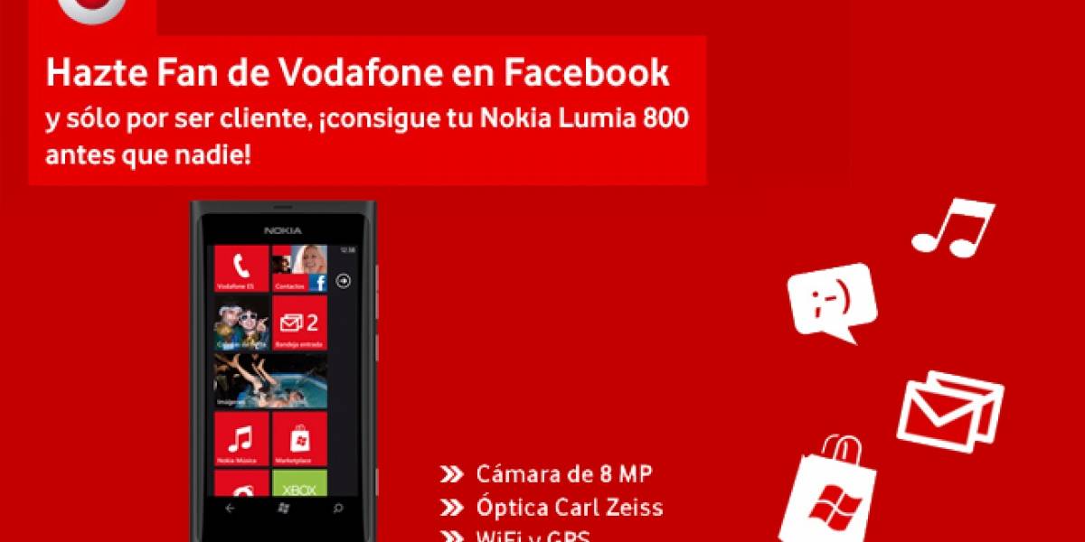 España: Vodafone venderá el Lumia 800 a través de Facebook