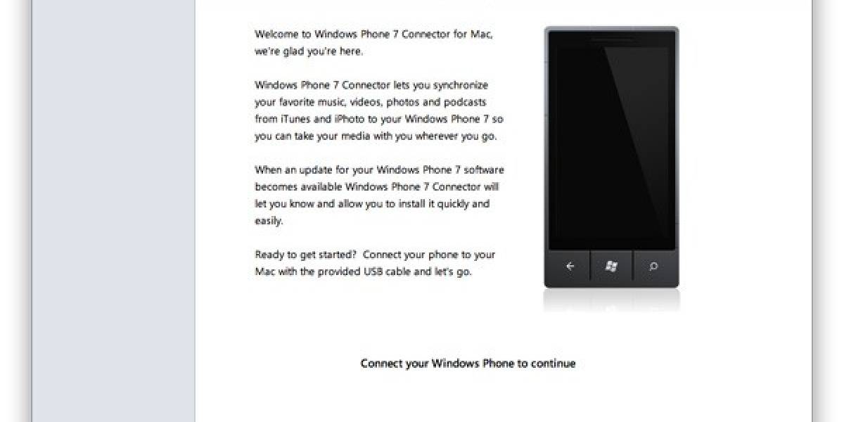 Windows Phone 7 ya se puede sincronizar con Mac