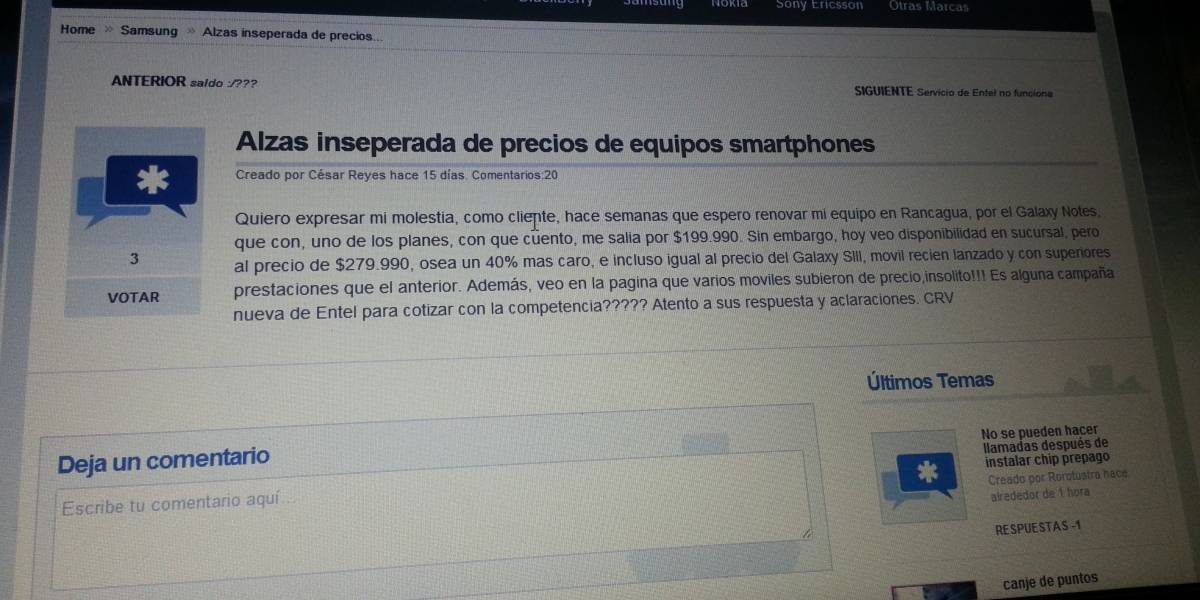 Entel sobre los precios de sus smartphones: "En el global no subieron todos"