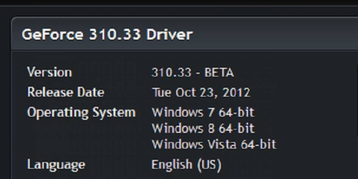 Controladores NVIDIA GeForce 310.33 Beta a prueba