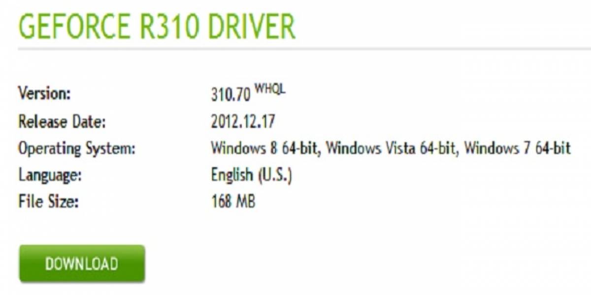 NVIDIA lanza sus controladores GeForce 310.70 WHQL