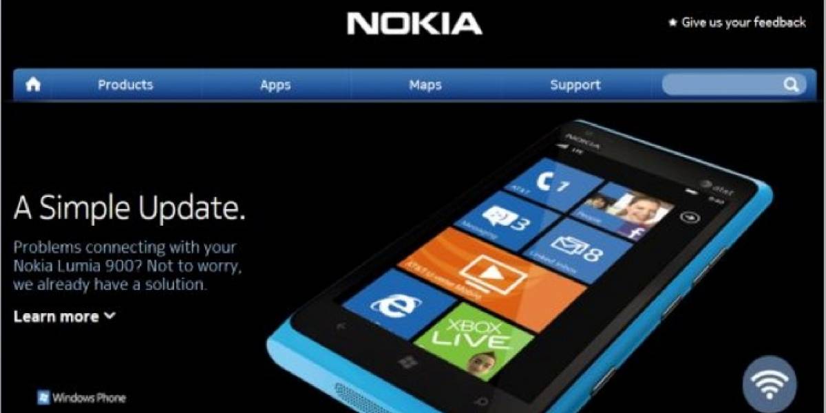 Nokia resolvió el problema de conectividad del Lumia 900 con una "simple actualización"