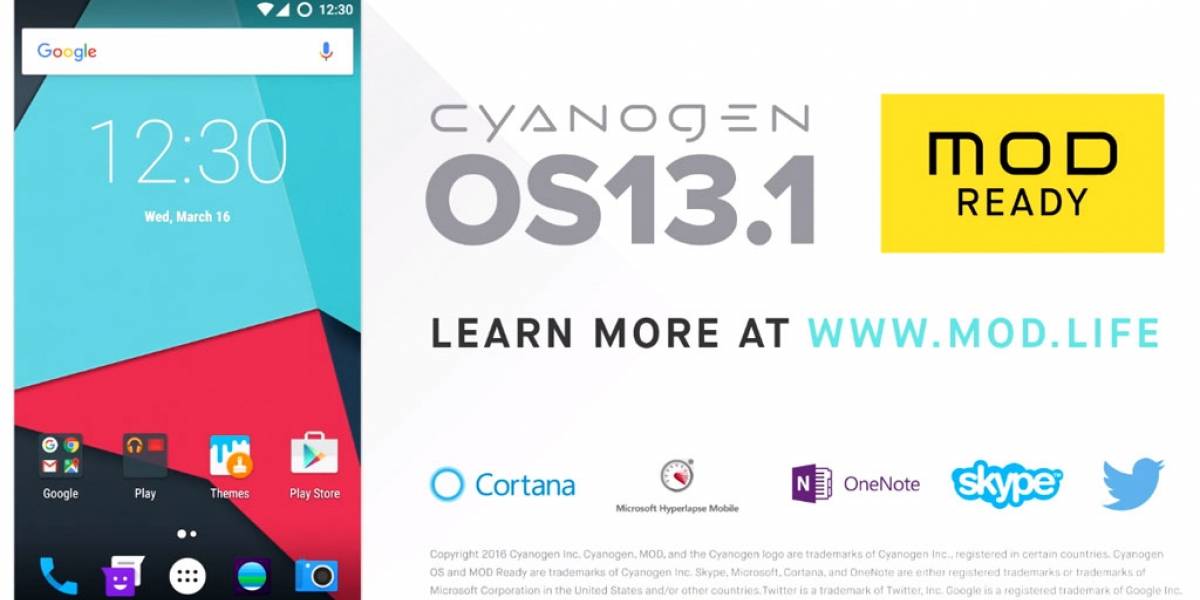 Llega Cyanogen OS 13.1 con MODs para cámara, Twitter, Cortana y Skype