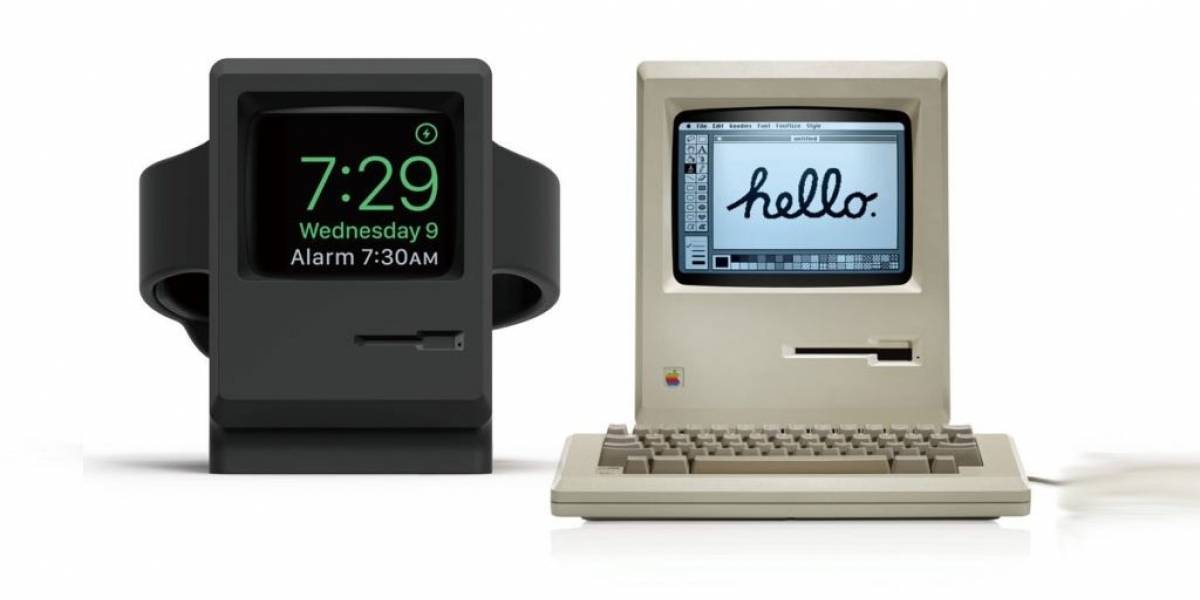 Esta base convierte tu Apple Watch en una clásica Macintosh 128K