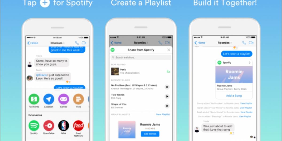 Ya puedes crear playlists colaborativas de Spotify en Facebook Messenger