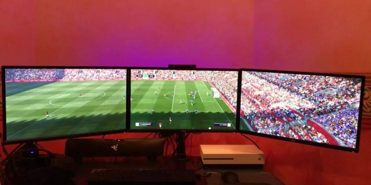 Así luce FIFA 17 cuando se juega en tres pantallas