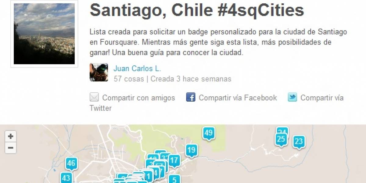 Santiago, Caracas, Ciudad de México y Montevideo entre las ciudades con nuevos 'Badges' en Foursquare