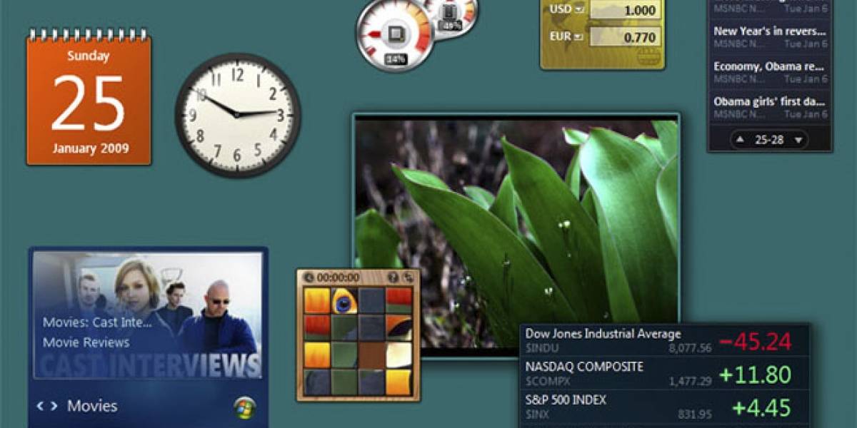 Por tu seguridad, Microsoft recomienda deshabilitar los gadgets en Windows 7
