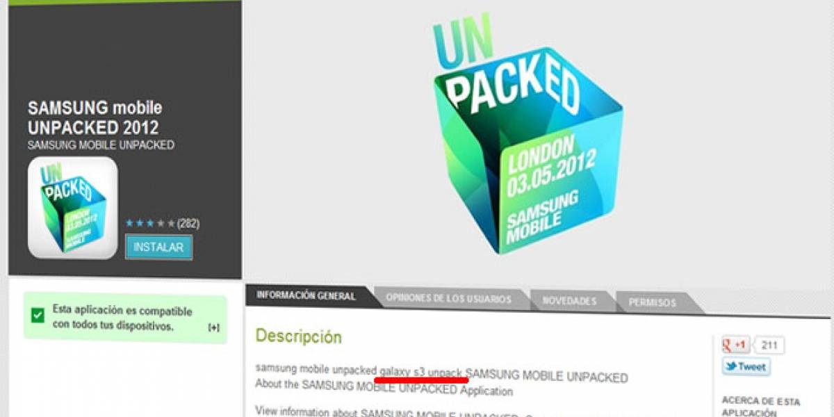 'Samsung Galaxy S3' sería el nombre oficial del móvil que nos presentarán el 3 de mayo