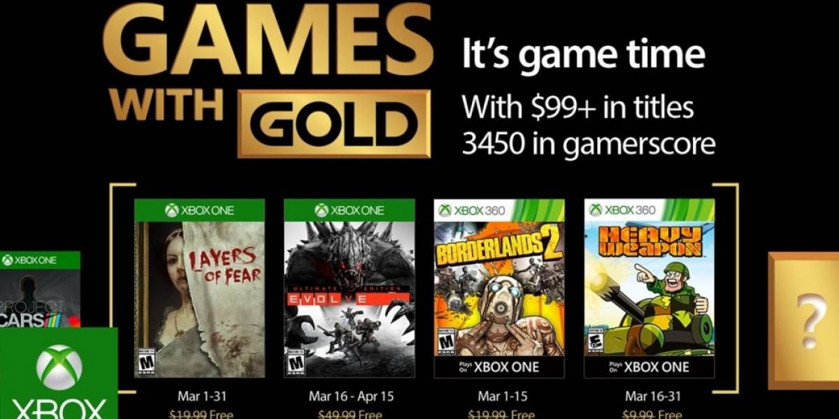Games with Gold en marzo: Borderlands 2, Evolve y más