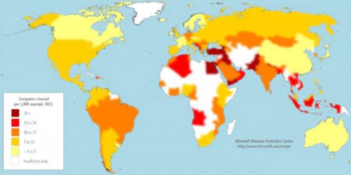 Estudio indica que los países más desarrollados tienen menos computadores infectados